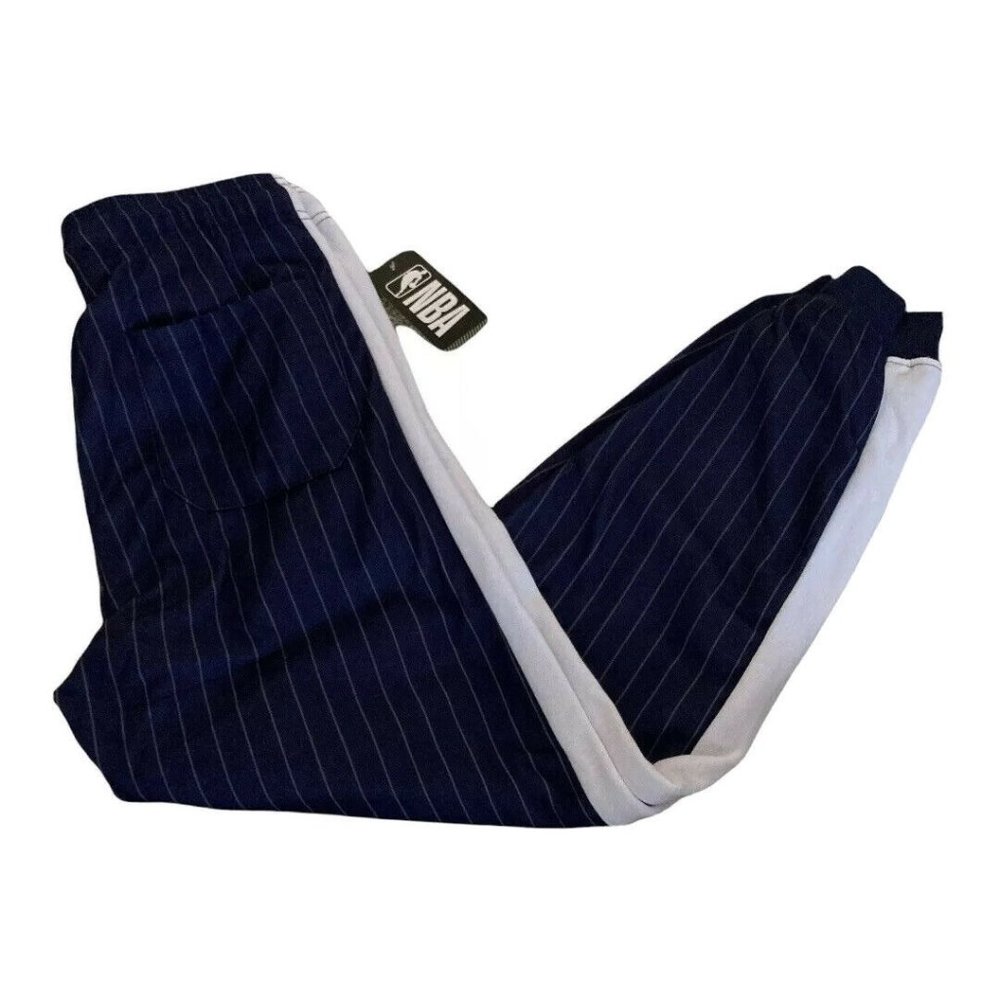 NEW NBA OFFICIAL JOGGER COMFORT FIT NET DRY BLUE AND WHITE SWEATPANTS SIZE M